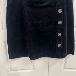 Mud Pie Black Corduroy Mini Skirt with Buttons